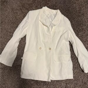 H&M White Linen Blazer